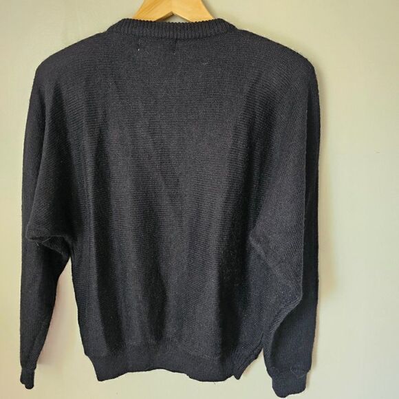 EUC VINTAGE STYLE ALFRED DUNNER JEWELED CHEST BLACK PULLOVER SWEATER SIZE M (P) - Picture 7 of 9
